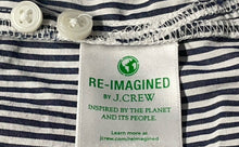 Load image into Gallery viewer, J.Crew Womens White Blue Striped Long Sleeve Cropped Button-Up Shirt Size 8