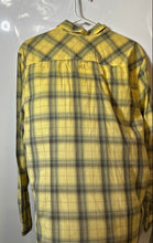 Load image into Gallery viewer, Guess Mens Yellow Gray Plaid Long Sleeve Collared Button-Up Shirt Size XL