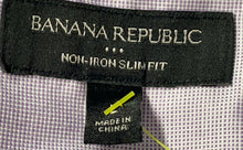 Load image into Gallery viewer, Banana Republic Mens Light Purple Cotton Non-Iron Slim Fit Dress Shirt Size L