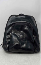 Load image into Gallery viewer, Ottobre Womens Black Leather Top Handle Outer Pockets Adjustable Strap Backpack