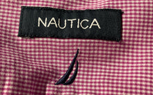 Load image into Gallery viewer, Nautica Mens Pink Gingham Cotton Spread Collar Long Sleeve Dress Shirt Size XL