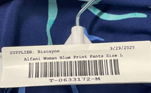 Load image into Gallery viewer, Alfani Womens Blue Printed Elastic Waist Pull-On Ankle Pants Size Large