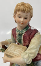 Load image into Gallery viewer, Andrea By Sadek Colonial-Style Sitting Man Holding Birdhouse Ceramic Figurine