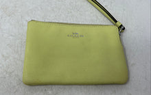 Load image into Gallery viewer, Coach Womens Green Crossgrain Leather Corner Zip Mini Wristlet Wallet