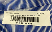Load image into Gallery viewer, Tommy Hilfiger Mens Blue Striped Cotton Long Sleeve Collared Dress Shirt Size XL
