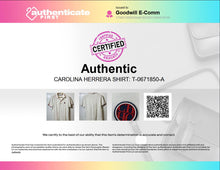 Load image into Gallery viewer, Authentic Carolina Herrera Mens White Cotton Short Sleeve Polo Shirt Size M