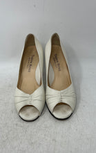 Load image into Gallery viewer, Taryn Rose Womens White Leather Peep Toe Slip-On Pump Heels Size EU 37 M