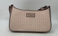 Load image into Gallery viewer, Guess Womens Pink Signature Print Single Strap Zip Top Lined Shoulder Handbag