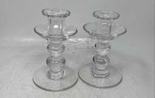 Load image into Gallery viewer, Clear Crystal Glossy Finish Home Decorative Candle Holder Set Of 2 Pcs