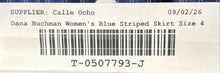 Load image into Gallery viewer, Dana Buchman Womens Blue Striped Back Zip Vented Straight & Pencil Skirt Size 4