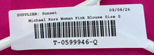 Load image into Gallery viewer, Michael Kors Womens Pink Roll Tab Sleeve Boat Neck Blouse Top Size Small