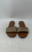 Load image into Gallery viewer, Guess Womens Beige Leather Open Toe Slip On Slide Sandals Size 10 M