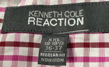 Load image into Gallery viewer, Kenneth Cole Reaction Mens Pink Plaid Regular Fit Non-Iron Dress Shirt Size XXL