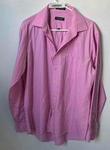 Load image into Gallery viewer, Pierre Cardin Mens Pink Slim Fit Spread Collar Long Sleeve Dress Shirt Size L