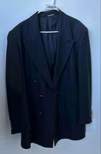 Load image into Gallery viewer, Studio Milano Mens Black Long Sleeve Notch Lapel Double-Breasted Blazer No Size