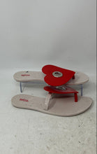 Load image into Gallery viewer, Melissa Womens White Red Slip-On Open Toe Heart-Embellished Thong Sandals Size 6
