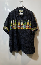Load image into Gallery viewer, Koko Island Mens Black Beer Bottles Floral Print Hawaiian Button-Up Shirt Sz XXL