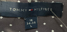 Load image into Gallery viewer, Tommy Hilfiger Mens Blue Printed Cotton Long Sleeve Collared Dress Shirt Size L