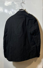 Load image into Gallery viewer, Zara Mens Black Long Sleeve Collared Pockets Button Military Jacket Size L