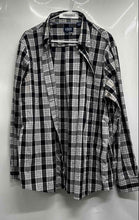 Load image into Gallery viewer, Chaps Mens Black White Plaid Easy Care Long Sleeve Button-Up Shirt Size XL