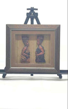 Load image into Gallery viewer, Pair Of Hand-Carved Wooden African Tribal Figures Framed In A Shadow Box