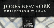 Load image into Gallery viewer, Jones New York Womens Blue Geometric Sleeveless Pullover Blouse Top Size 3X