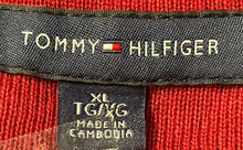 Load image into Gallery viewer, Tommy Hilfiger Mens Red Cotton Long Sleeve V-Neck Pullover Sweater Size XL