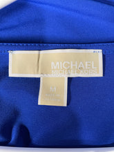 Load image into Gallery viewer, Michael Kors Womens Blue V-Neck 3/4 Sleeve Pullover Blouse Top Size M