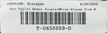 Load image into Gallery viewer, Ann Taylor Womens Purple White Floral Sleeveless Round Neck Blouse Top Size M