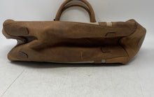 Load image into Gallery viewer, Land Womens Brown Leather Inner Pockets Adjustable Strap Double Handles Tote Bag