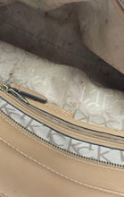 Load image into Gallery viewer, Calvin Klein Womens Brown Monogram Leather Bottom Studs Shoulder Satchel Bag
