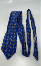 Load image into Gallery viewer, Valentino Mens Blue Printed Silk Adjustable Formal Designer Tie