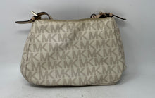 Load image into Gallery viewer, Michael Kors Womens Cream Signature Pint Charm Inner Pocket Shoulder Purse