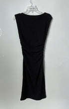 Load image into Gallery viewer, H&M Womens Black Textured Sleeveless Boat Neck Ruched Short Bodycon Dress Size S