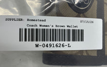 Load image into Gallery viewer, Coach Womens Brown Signature Leather Trim Credit Card ID Window Trifold Wallet