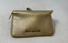 Load image into Gallery viewer, Michael Kors Womens Gold Inner Pocket Detachable Strap Zip-Around Wallet