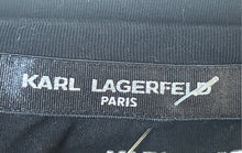 Load image into Gallery viewer, Karl Lagerfeld Womens Black White Graphic Print Short Sleeve T-Shirt Size Large