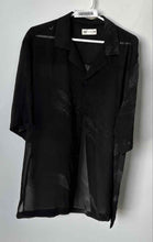 Load image into Gallery viewer, Zara Mens Black Green Spread Collar Short Sleeve Button-Up Shirt Size XL