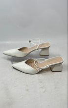 Load image into Gallery viewer, Marc Fisher Womens Lakey White Pointed Toe Block Mule Heels Size 9 M