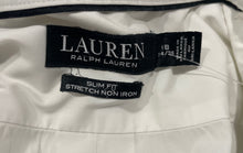 Load image into Gallery viewer, Authentic Lauren Ralph Lauren Mens White Slim Fit Non-Iron Dress Shirt Size 18