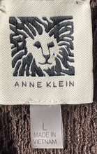 Load image into Gallery viewer, Anne Klein Womens Brown Textured Long Sleeve Collared Button-Up Shirt Size Large
