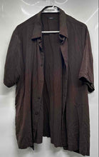 Load image into Gallery viewer, Alfani Mens Brown Silk Short Sleeve Collared Button-Up Shirt Size XL