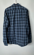 Load image into Gallery viewer, Boss Mens Blue Plaid Organic Cotton Regular Fit Button-Up Shirt Size Large