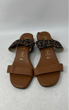 Load image into Gallery viewer, Italian Shoemakers Womens Brown Leather Block Heel Slingback Sandals Size 6.5
