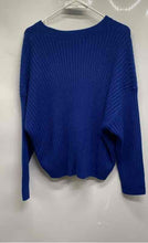 Load image into Gallery viewer, Tommy Hilfiger Womens Blue Round Neck Cable Knitted Pullover Sweater Size L/G