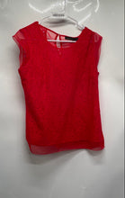 Load image into Gallery viewer, The Limited Womens Red Sheer Floral Lace Overlay Keyhole Blouse Top Size M
