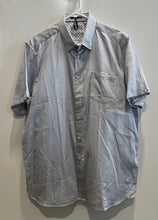 Load image into Gallery viewer, Ted Baker Mens Gray Printed Cotton Long Sleeve Pockets Collared Dress Shirt Sz 6