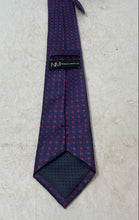 Load image into Gallery viewer, Neiman Marcus Mens Purple Red Printed Keeper Loop Adjustable Designer Tie