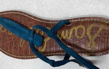 Load image into Gallery viewer, Sam Edelman Womens Gigi Blue Brown Leather Adjustable Strap Thong Sandals Sz 8 M