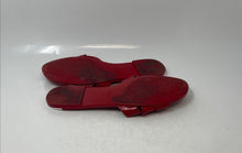 Load image into Gallery viewer, Zara Womens Red Leather Open Toe Slip-On Flat Slide Sandals Size EUR 38